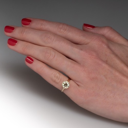 4.0 CT Vintage Gift Ring Round Cut Solitaire Moissanite 14K Yellow Gold Plated - Picture 7 of 10
