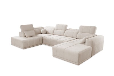 Ecksofa mit Schlaffunktion Rico VI Wohnlandschaft U-Form XXL Sofa Groß Modern 26