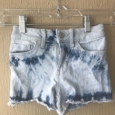 Gap Kids Girls Size 5 Tie Dye Denim jean short Shorts blue white cut off