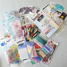 Vintage Scrapbook & Craft Lot 2 lbs Jolees Paper Bliss Fibers Stickers Mixed Set