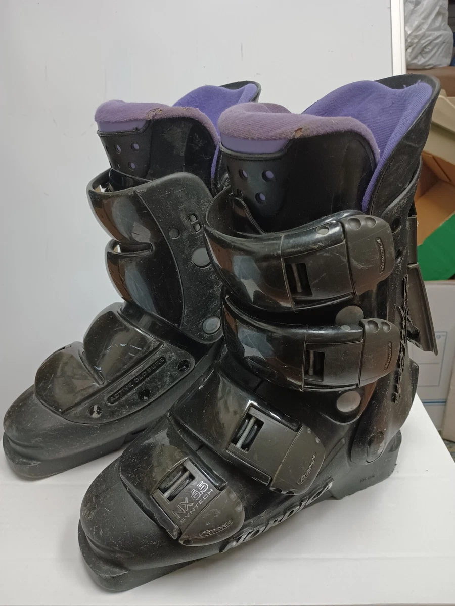 Nordica NX 6.5 Syntech Size 23.5 Men Women s Ski Boots Black and Purple