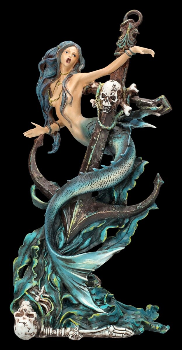 Mermaid Figure With Anchor – Death Tide By Alchemy - Maritime Gothic Decor