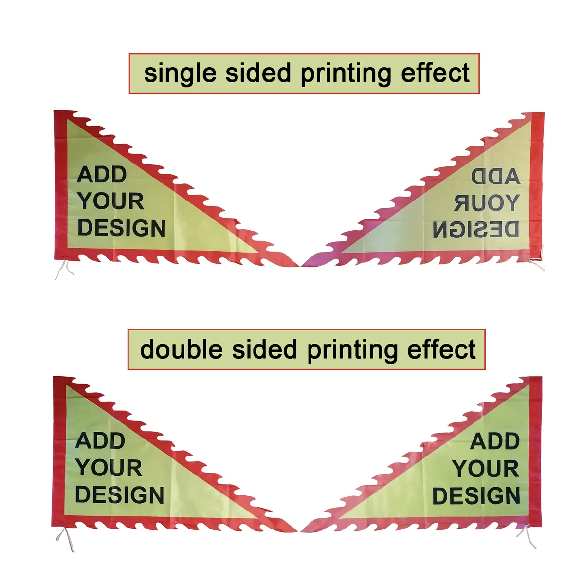 Custom outlet triangle flags