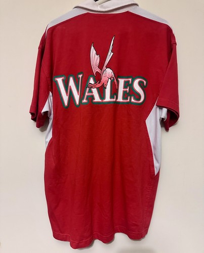 Wales CYMRU Ich Dien XV Rugby Polo UK M- Used - Picture 4 of 5