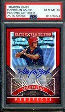 Harrison Bader Gem Mint 10 PSA DNA Signed 2015 Panini Autograph