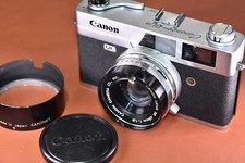 Canon Canonet QL19 with genuine metal hood equipped with CANON LENS SE 45/1.9 Ex