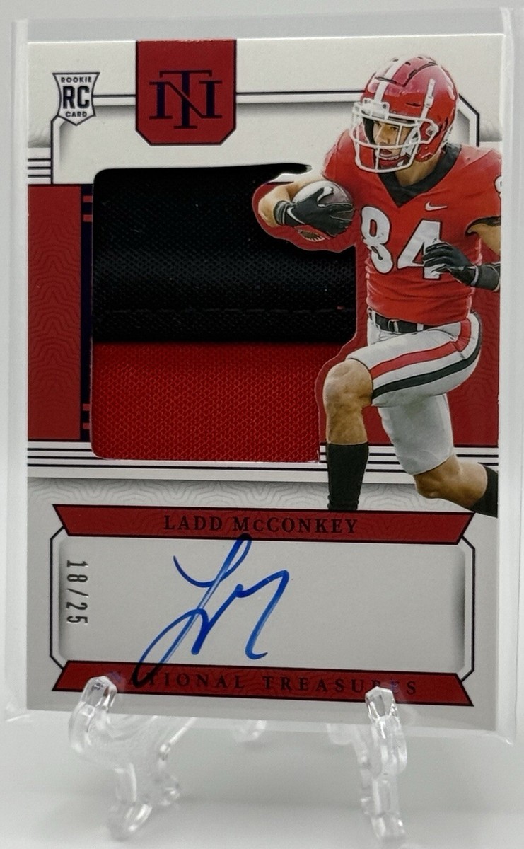 Ladd McConkey 2024 National Treasures Collegiate RPA Jersey Patch