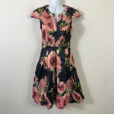 ModCloth Personal Boldness Floral Fit and Flare Dress Womens Size 0 Tea Party