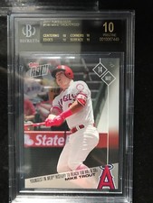 Mike Trout 2017 TOPPS NOW YOUNGEST TO 150 HRS & STOLEN BASES BGS 10 BLACK POP 1