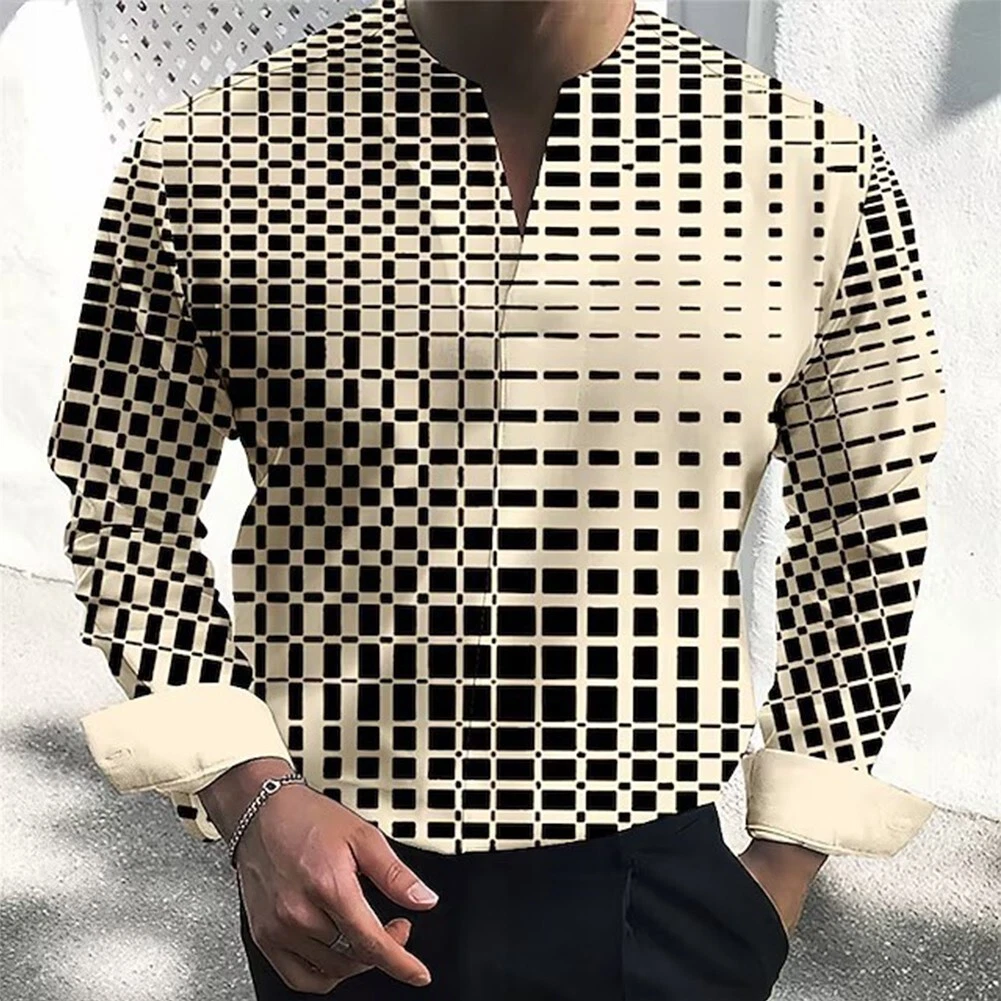 Men's v top neck dress shirts
