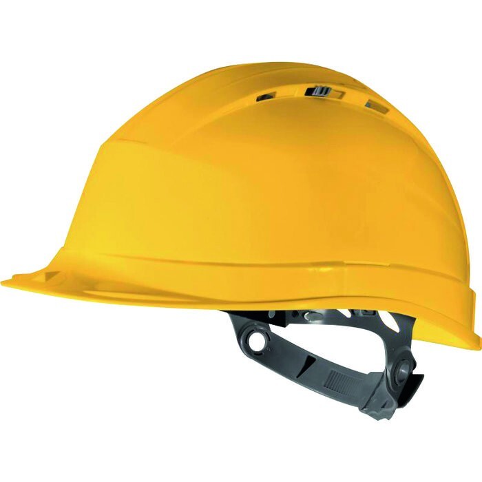 Casco Ventilato Protezione Di Cantiere Morsetto Zip Regolabile Gialla Delta Plu