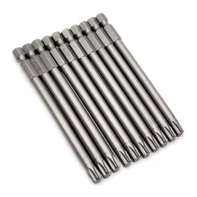 10pcs 4''/100mm T30 Torx Head Screwdriver Bit Set 1/4 Inch Hex Shank With Quick R
