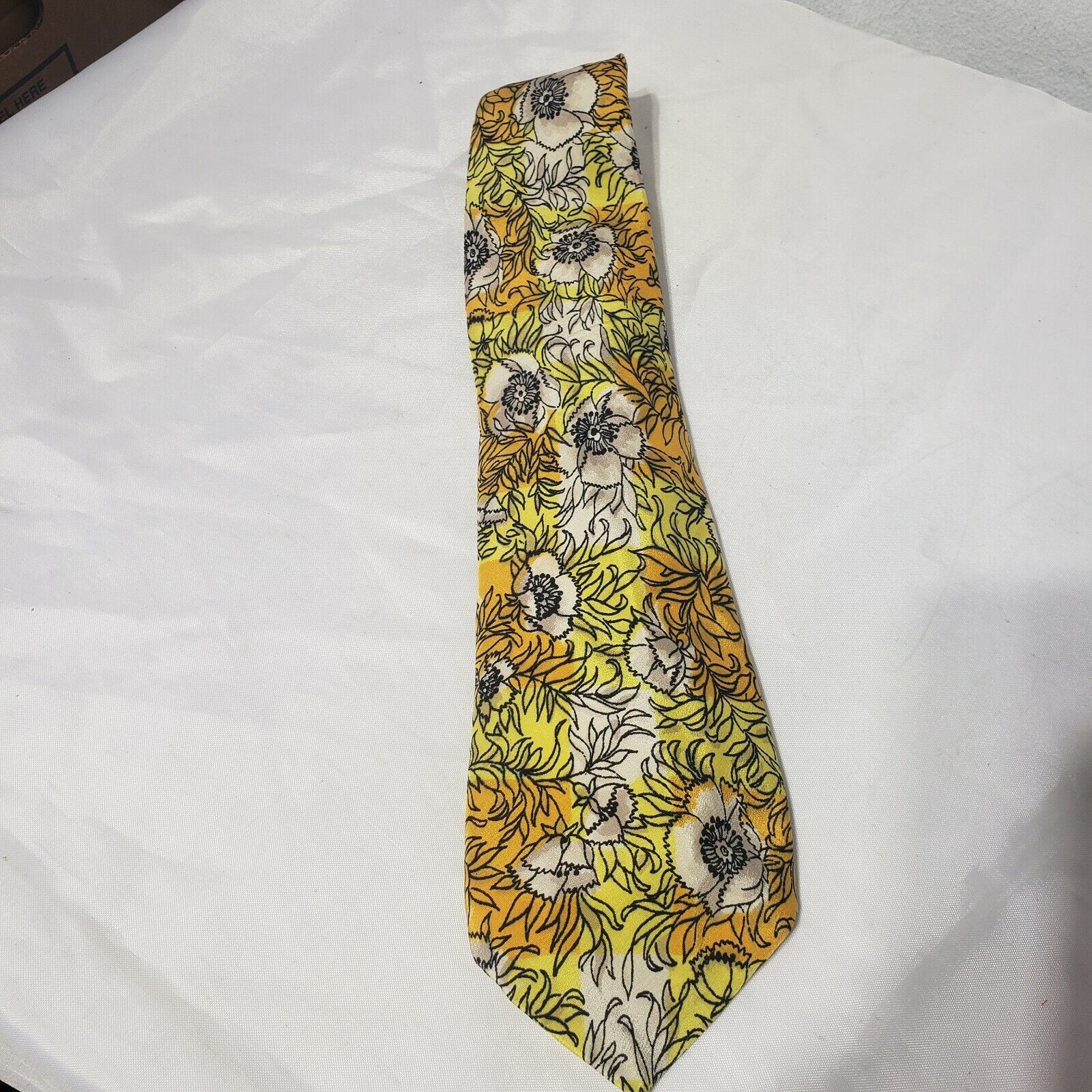 ELASTO vintage silk tie Rothschild's poppy floral… - image 1