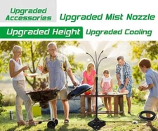 🆕 Standing Misting Cooling System 26.2FT + 4 Brass Misting Nozzles BLACK