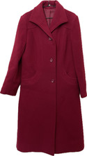 Allander House Of Fraser Wool Coat Vintage 1960s Red Formal Long Pockets Size 14