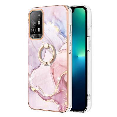 Handyhülle für Oppo A94 A15 A74 A93 A55 A54 Ring Marmor Muster Silikon Back Case