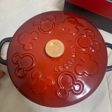 LE CREUSET Disney Mickey Mouse Mini Round Cocotte  250ml 4.7" Red JAPAN