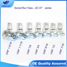 SINOCMP JIC37 7 Pack Hydraulic Swivel Run Tees,Test Coupling Point for Excavator