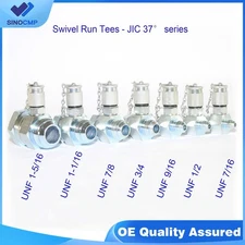 SINOCMP JIC37 7 Pack Hydraulic Swivel Run Tees,Test Coupling Point for Excavator