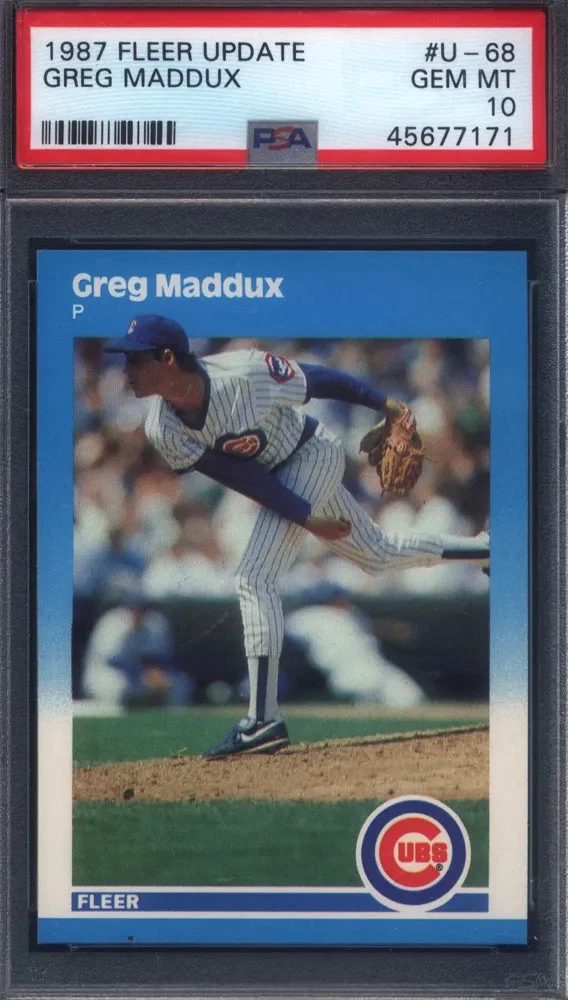 Fleer Greg Maddux Rookie Baseball Sports Trading Cards