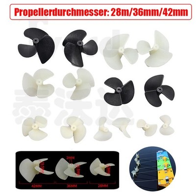 Schiffschraube RC Propeller Boot 2mm Für Welle 3 Blatt Nylon Paddel Ein Paar