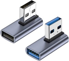 90 Degree USB 3.1 Adapter 2 Pack , Right and Left Angle USB A Male to Female...