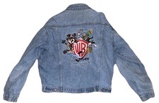 Warner Bros Studio Store Looney Tunes Denim Jacket 90s Vtg Bugs Bunny Taz Size L