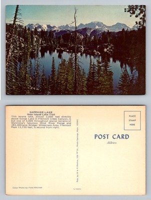 Fremont County, WY-Wyoming, Sapphire Lake Wind River Range Vintage Postcard