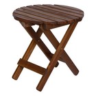 Shine Company Adirondack Round Cedar Wood Foldable Side Table in Brown