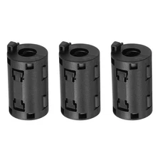 3 Pcs Ferrite Filter Ring Core Cable Clip ID 9mm with Ears, Black