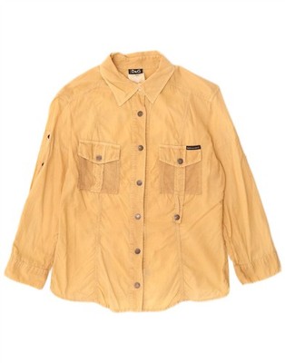 Dolce & Gabbana Damen Shirt UK 14 Large beige Baumwolle DI14