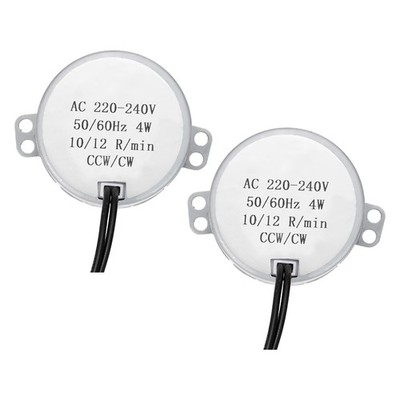 2x Synchronmotor für AC 220-240V, 10-12U/min, 4W mit Kreuzlochwelle