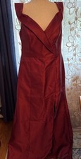 Alfred Sung Formal Off Shoulder Trumpet Gown W/Front Slit D760 NWT, Burgundy