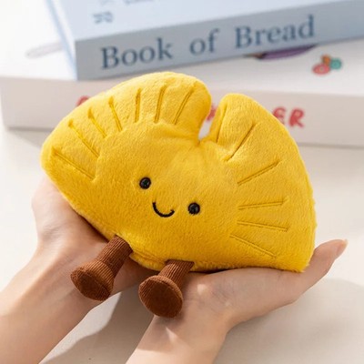 5'' Kawaii Cartoon Smiling Ginkgo Leaf Plush Toy Cute Stuffed Animal Doll Gift