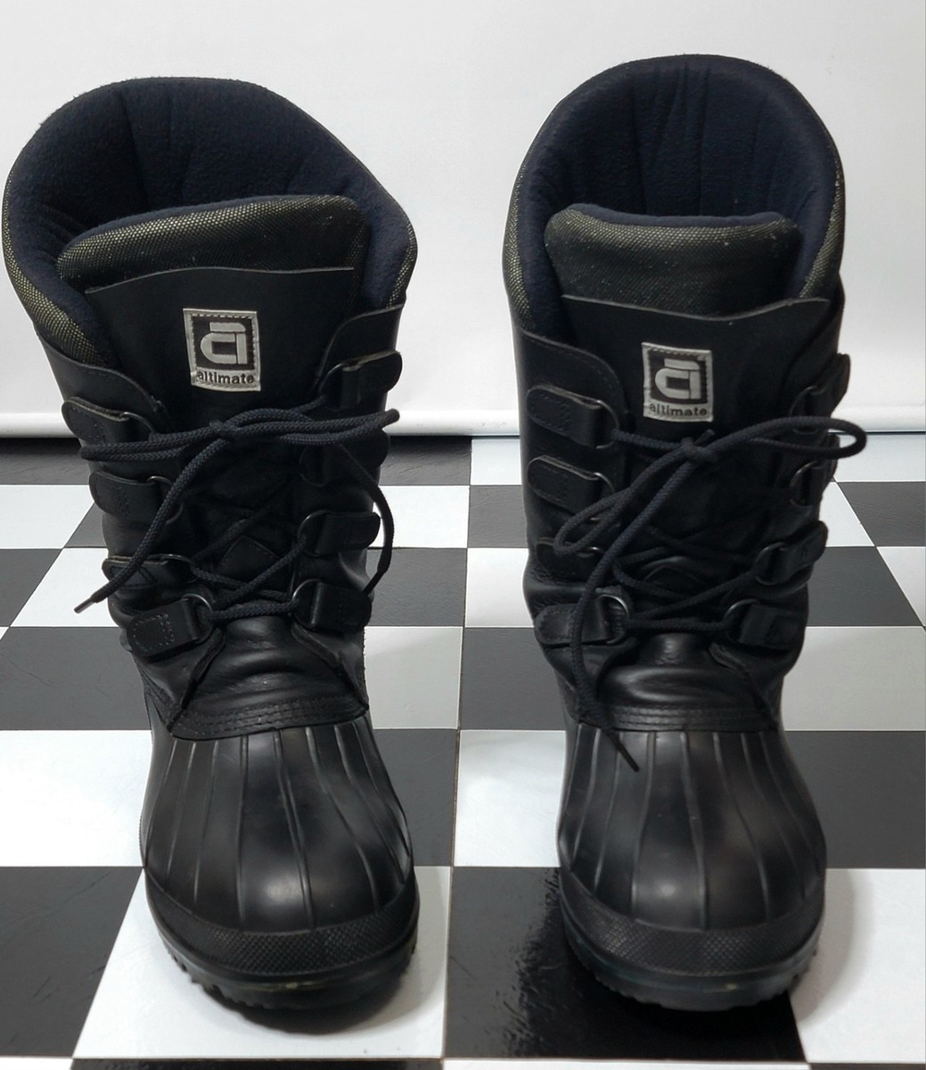 Baffin Altimate Mens Winter Boots Black Leather Insulated Snow Made in Canada 8 Baffin Altimate Black Insulated Duck Heavy Snow Boots Men main image 3