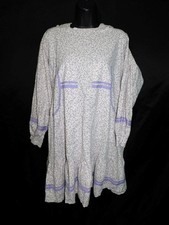 Alaska Native Eskimo Kuspuk 2X Purple Floral Tunic Shirt Dress Hooded Ruffle Hem