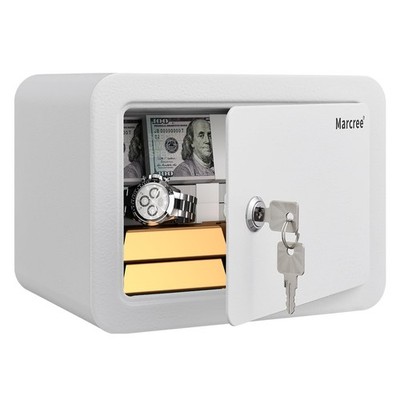 0.23 Cubic Safe Box Kids Security Steel Lock Child Protection 6.69x9.06'' White