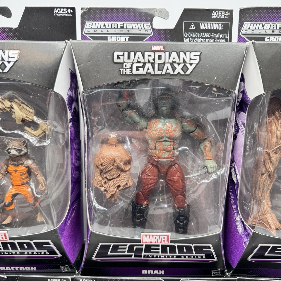 Marvel Legends 2014 Full Set Guardians Of The Galaxy Action Figures Groot BAF - Image 4 of 4