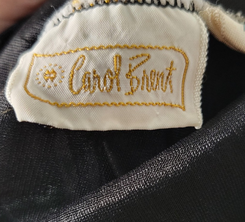 Vintage Carol Brent Women’s Medium Sleeveless Nylon Nightgown Black Pleated