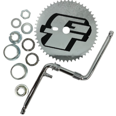 GT BMX Bicycle Crank Complete Set 52 Teeth BB Bearing & S Arm GT