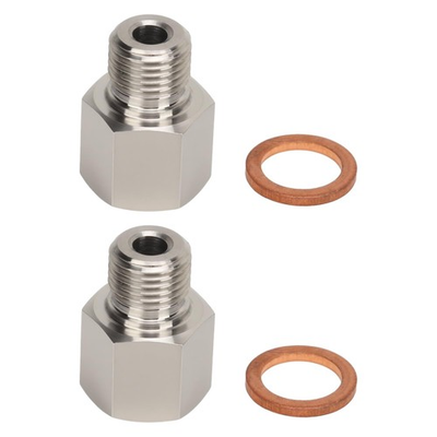 #ad 2 Pcs Sender Adapters 1 8in NPT Female to M10 x 1.0 Male Threaded Pressure Ga... $18.57