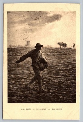 Vintage J.F. Millet Le Semeur The Sower French Art Postcard