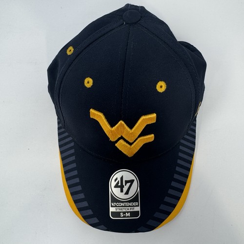 47 Marca West Virginia Mountaineers Sombrero Azul Marino S-M Ajustado Gorra Elástica NUEVO - Imagen 4 de 10
