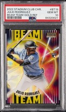 2022 TOPPS STADIUM CLUB CHROME BEAM TEAM #BT19 JULIO RODRIGUEZ 23/50 PSA 10