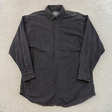 Vintage Woolrich Shirt Men's XL Gray Chamois Long Sleeve 80s Button Down USA