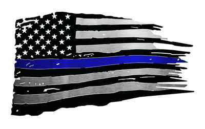 First Responders Waved Tattered Flag In Blue 5 Sizes