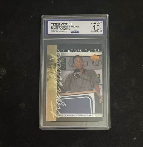 2001 Upper Deck - Tiger's Tales Tiger Woods #TT12 (RC)