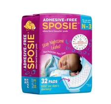 Sposie Booster Pads for Newborn-Size 3 32 Count No Adhesive Leak Protection