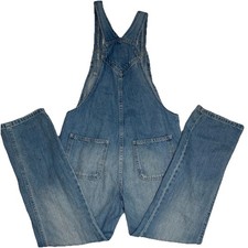 Old navy denim overalls blue jean bib adjustable straps youth girls S 10-12