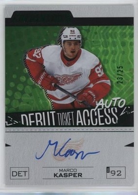 2023-24 UD CREDENTIALS RC DEBUT TICKET ACCESS GREEN AUTO MARCO KASPER /25 WINGS